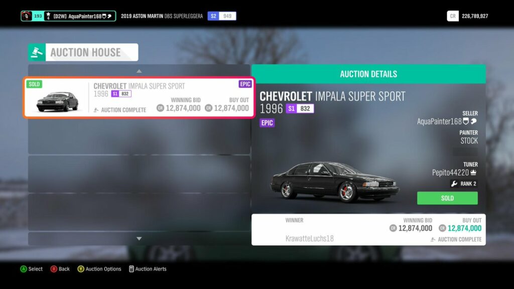 Most Expensive Car in Forza Horizon 5 Auction House