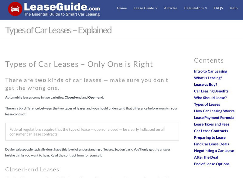 Leasing a Car How Does It Work